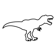 Dinosaur tyrannosaurus t rex icon black color illustration flat style simple image