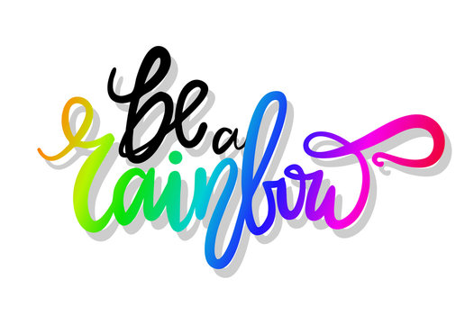 Be a Rainbow Graffiti Icon Vector Illustration
