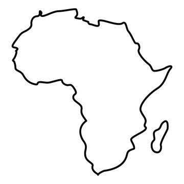 Map of Africa icon black color illustration flat style simple image