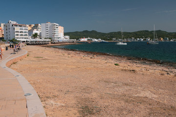 Obraz premium Sea coast, promenade, resort. San Antonio, Ibiza, Spain