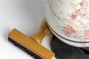 globe with copy space stamp