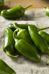 Raw green Organic Jalapeno Peppers