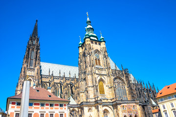 Fototapeta na wymiar Magnificent Saint Vitus Cathedral in Prague, Czech Republic