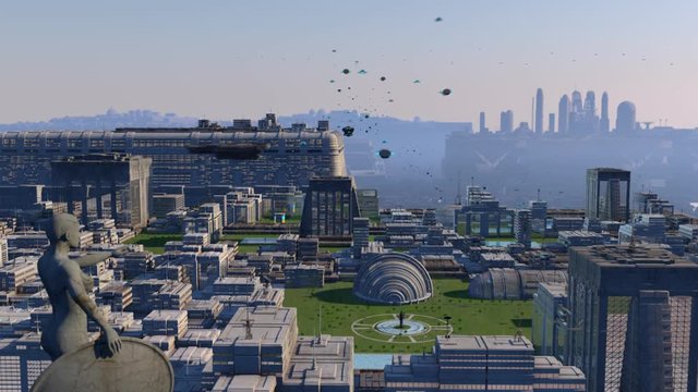 futuristic panoramic metropolis