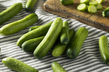 Raw Green Organic Baby Cucumbers