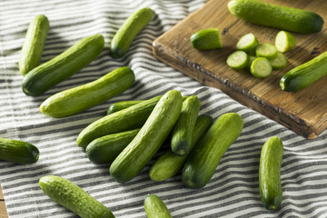 Raw Green Organic Baby Cucumbers