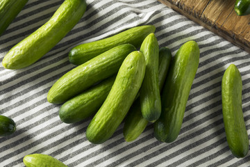 Raw Green Organic Baby Cucumbers
