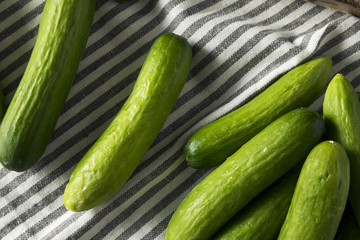 Raw Green Organic Baby Cucumbers