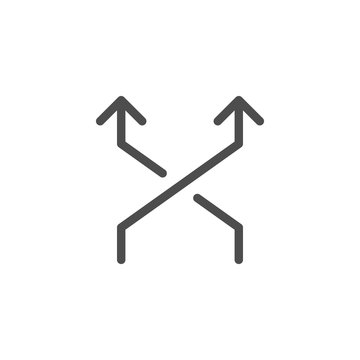 Cross Arrows Line Icon