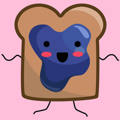 Kawaii minimal strawberry toast 