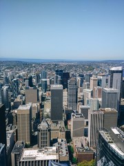 Fototapeta na wymiar Business area with skyscrapers in Seattle. Washington, USA.