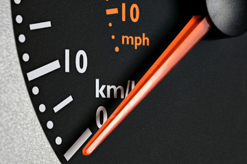 inactive speedometer of a truck