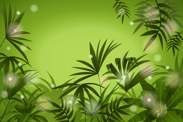 Fototapeta na wymiar Game landscape with tropical jungle scene. Background vector illustration.