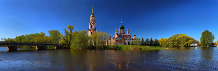 Fototapeta na wymiar An Orthodox Church on a background of lake