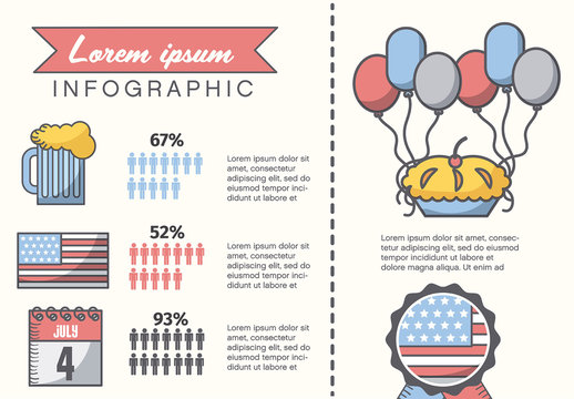 American Summer Holiday Presentation Graphics with Map