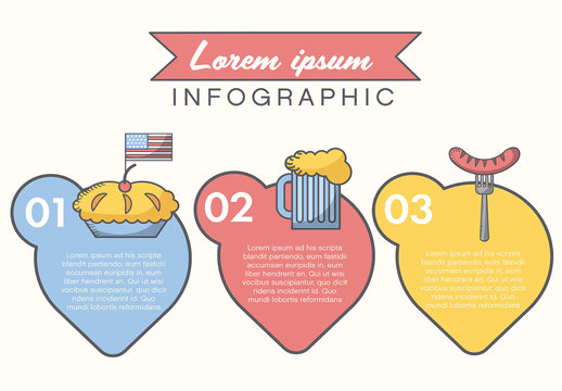 American Summer Holiday Presentation Graphics with Pictogram