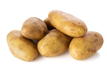 group of potatoes isolated on white background