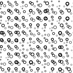 Black and white halftone seamless pattern with circles, rings. Dotted texture. Polka dot on white background. Abstract round seamless pattern. Vector illustration.