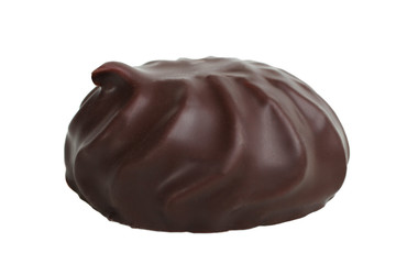 One marshmallow in chocolate