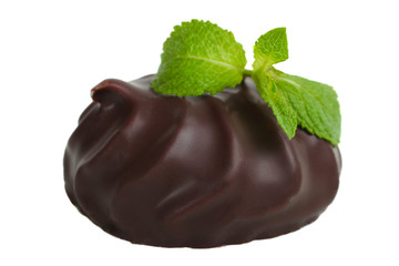 Marshmallow in chocolate and mint