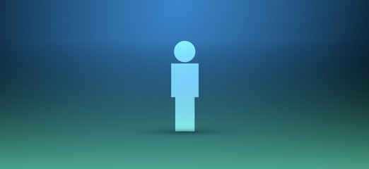 icona, utente, solo, solitudine, solo, leader