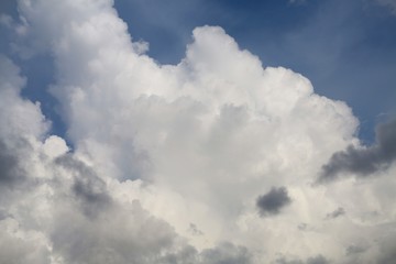 Fluffy Billowy Cumulus Clouds in the Blue Summer Sky in Florida