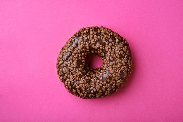  chocolate donut with sprinkles