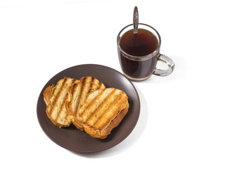 Toasts and coffee