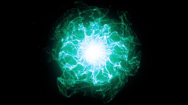 Energy Wave 1005: A glowing plasma ball bursts with energy (Loop).