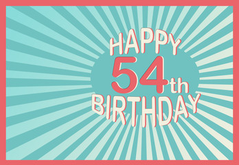 Happy 54th Birthday in cartoon style