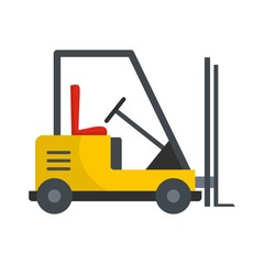 Forklift icon. Flat illustration of forklift vector icon for web