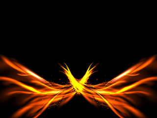 Fototapeta premium Abstract glowing lines of fire and stars on a black background, vector illustration