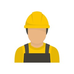 Factory worker icon. Flat illustration of factory worker vector icon for web