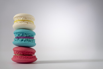 Colorful macaron on a white background