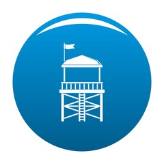 Rescue tower icon. Simple illustration of rescue tower vector icon for any design blue