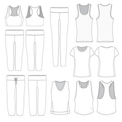 Vector template for Women's Work out Clothing