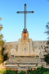 Italy, Foggia, Apulia, SE Italy, Gargano National Park,Vieste. Gargano peninsula, Medieval cross...