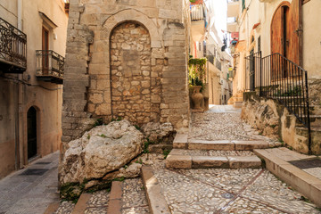 Italy, Foggia, Apulia, SE Italy, Gargano National Park,Vieste. Old town. Execution rock, Chianca...