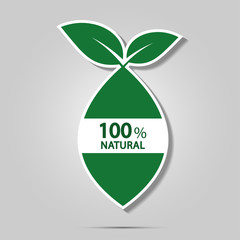 eco green energy concept,100 percent natural label.