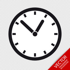 Clock - Editable Vector Icon - Isolated On Transparent Background