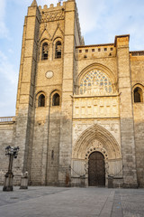 Facade of the Cathedral of Avila. Spain