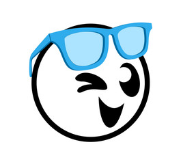 Face winking with glasses