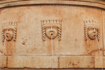 Italy, Southern Italy, Region of Basilicata, Province of Matera, Matera. The town fountain.
