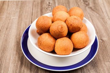Delicious buñuelos, Colombian cuisine. buñuelos made with flour and cheese.