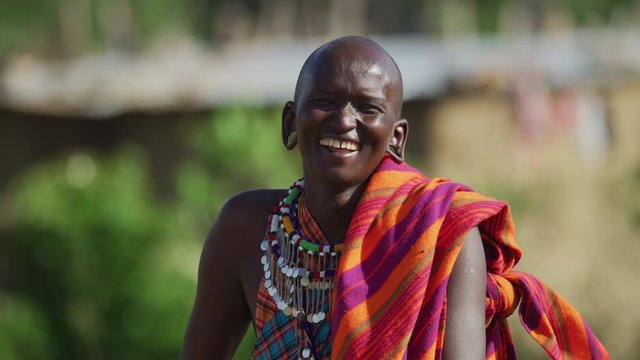 Maasai man laughing