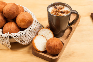 Delicious buñuelos, Colombian cuisine. buñuelos made with flour and cheese.