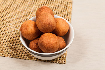 Delicious buñuelos, Colombian cuisine. buñuelos made with flour and cheese.