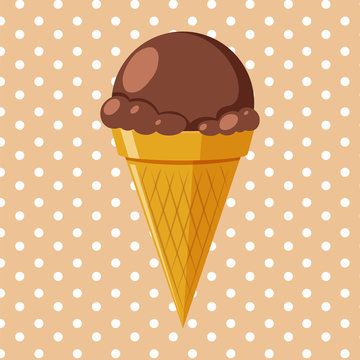 Delicious Chocolate Ice Cream Cone