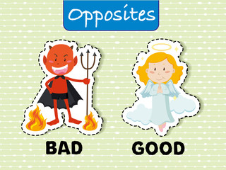 English Opposite Word on Green Template