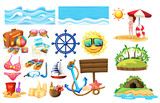 A Set of Summer Beach Vacation